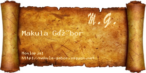 Makula Gábor névjegykártya